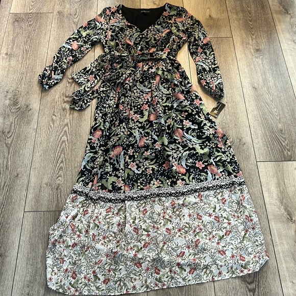 INC International Concepts Dresses & Skirts - INC Floral Tie Waist V-Neck Maxi